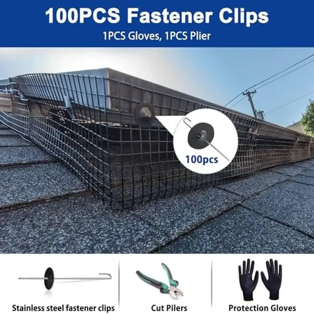 

Солнечная панель, защита от птиц 6 дюймов x 150 футов с зажимами для крепления, перчатки, плоскогубцы, сетка для защиты животных, ПВХ, черная защита солнечных панелей от птиц