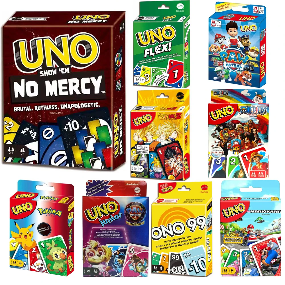 Mattel UNO FLIP! Board Games uno No mercy Cards SHOWEM Christmas UNO Card Game Table Game Playing for Adults Kid Birthday Gift