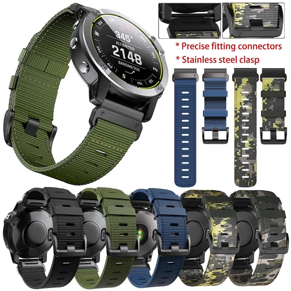 Correa trenzada de nailon de camuflaje para Garmin Epix Gen 2 Pro Enduro 2, pulsera de repuesto de liberación rápida, Mk2, Mk2i, Mk1, 22/26mm