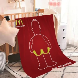 M_McDonalds Logo Throw Sofa Blanket Fluffy Microfiber Bedding Bed Blankets & Throws Knee Decorative Double Fleece Soft Nap Thick