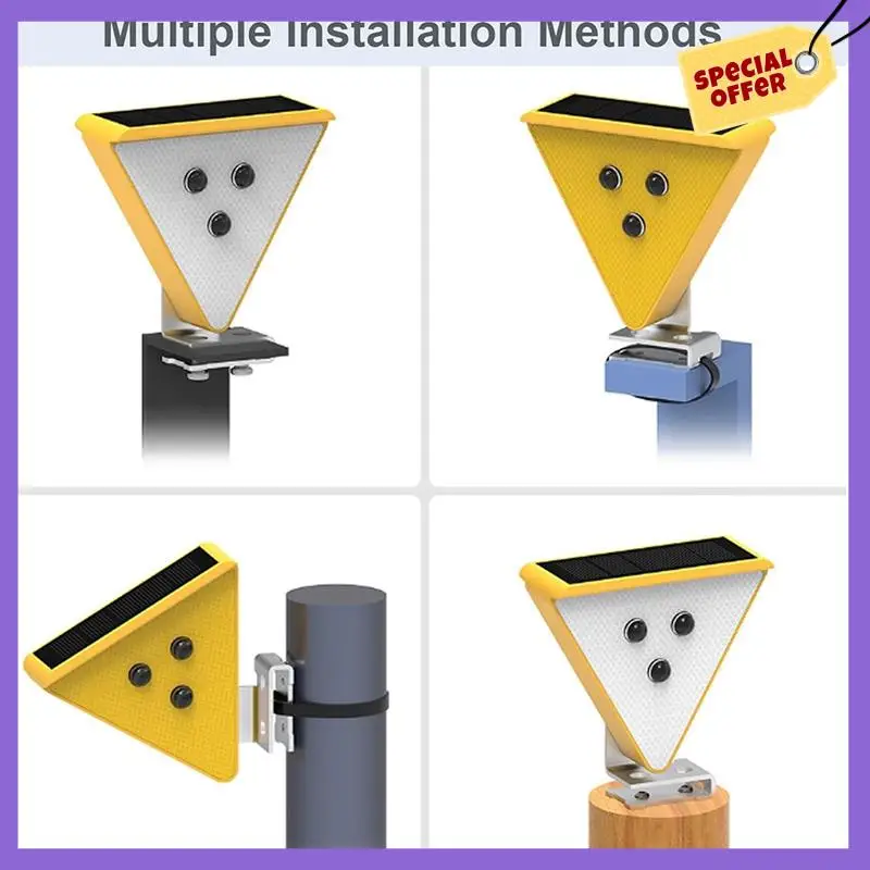 

-A96Z Solar Warning Light Solar Safety Light Solar Powered Caution Strobe Lights Yellow