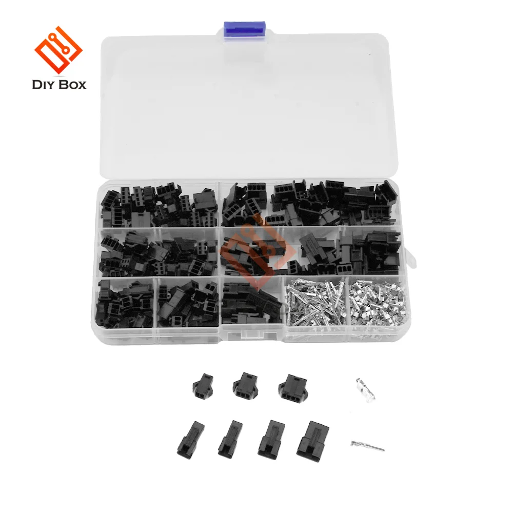 480pcs/Box XH2.54 2p 3p 4p Pin 2.54mm Pitch Terminal Kit / Housing / Pin Header JST Connector Wire Connectors Adaptor XH Kits