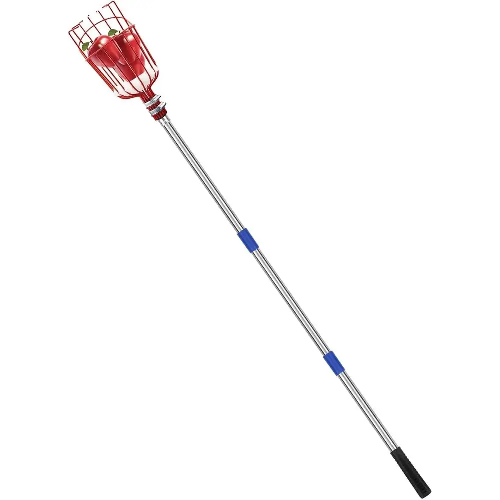 

Многоцелевой сборщик фруктов из нержавеющей стали с корзиной и выдвижной столбкой