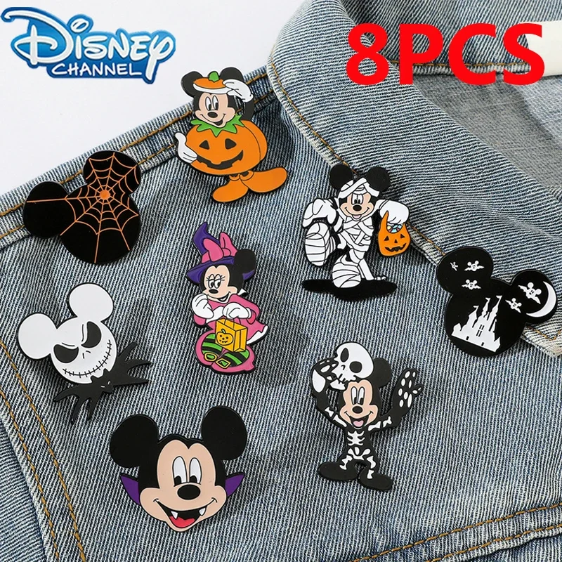 Disney Halloween Pumpkin Vampire Mummy Mickey Mouse Metal Brooch Decoration Cartoon Mickey Minnie Drip Oil Alloy Pin Accessory