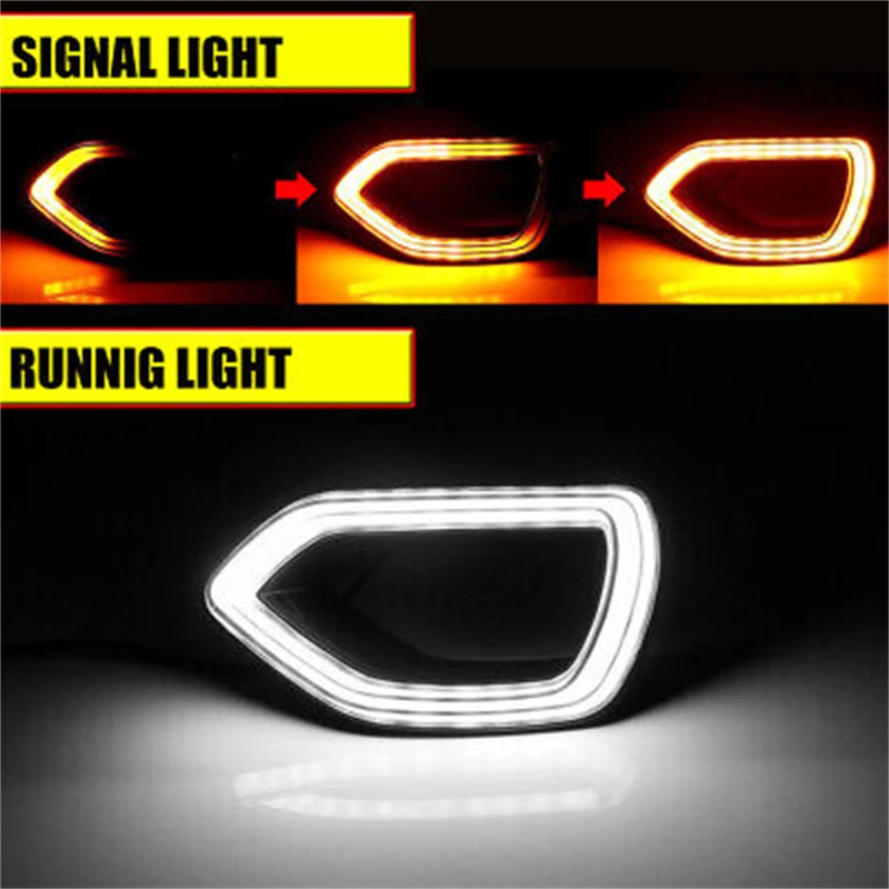 2Pcs For 2015-2021 Dodge Charger SRT Scat Pack Smoke Switchback LED DRL Grille Lights