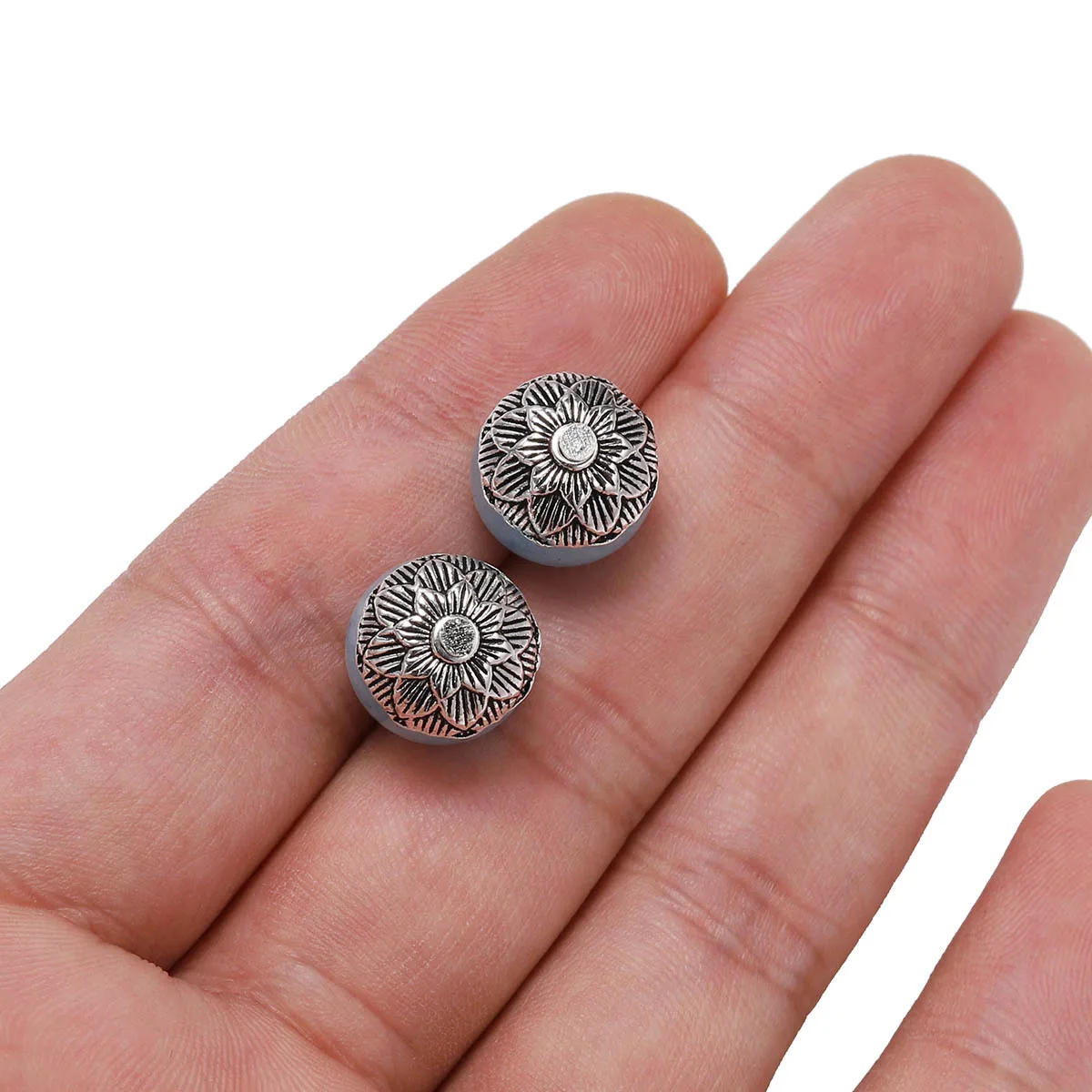 20Pcs New Half Circle Gear Flower Bead Cap Separated Bead Pendant Scattered Bead Fashion Trendy Versatile DIY Accessory Material