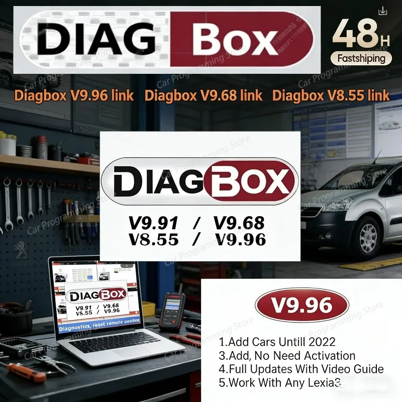 2025 V9.96 9.91 8.55 9.68 Diagbox Car Diagnosis Software for Peugeot Citroen Multi-Language Fully Functional Newest Version