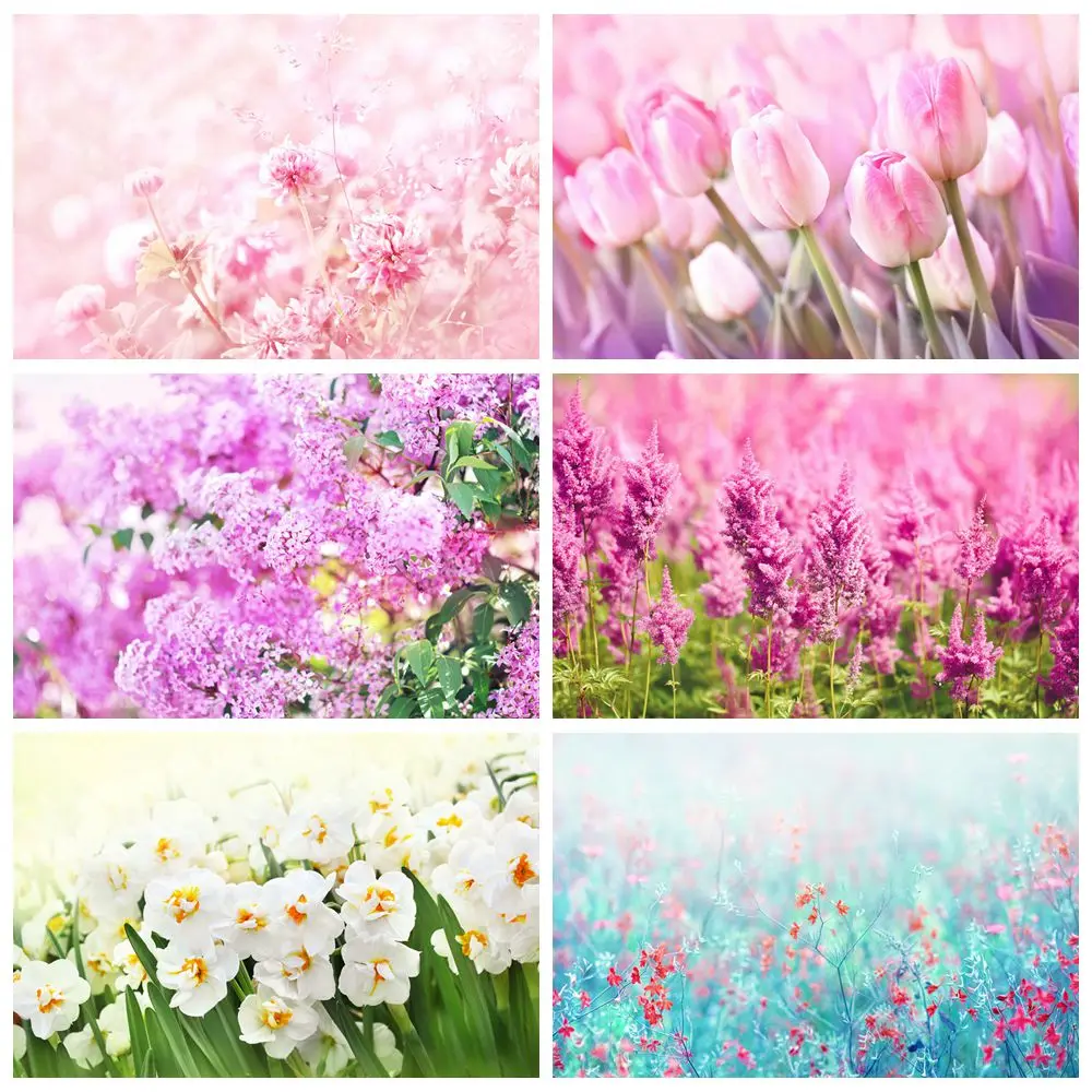 

Flower Photography Wallpaper Background Spring Green Grass Floral Photo Wall Backdrop Custom Studio Photographic Shooting Props