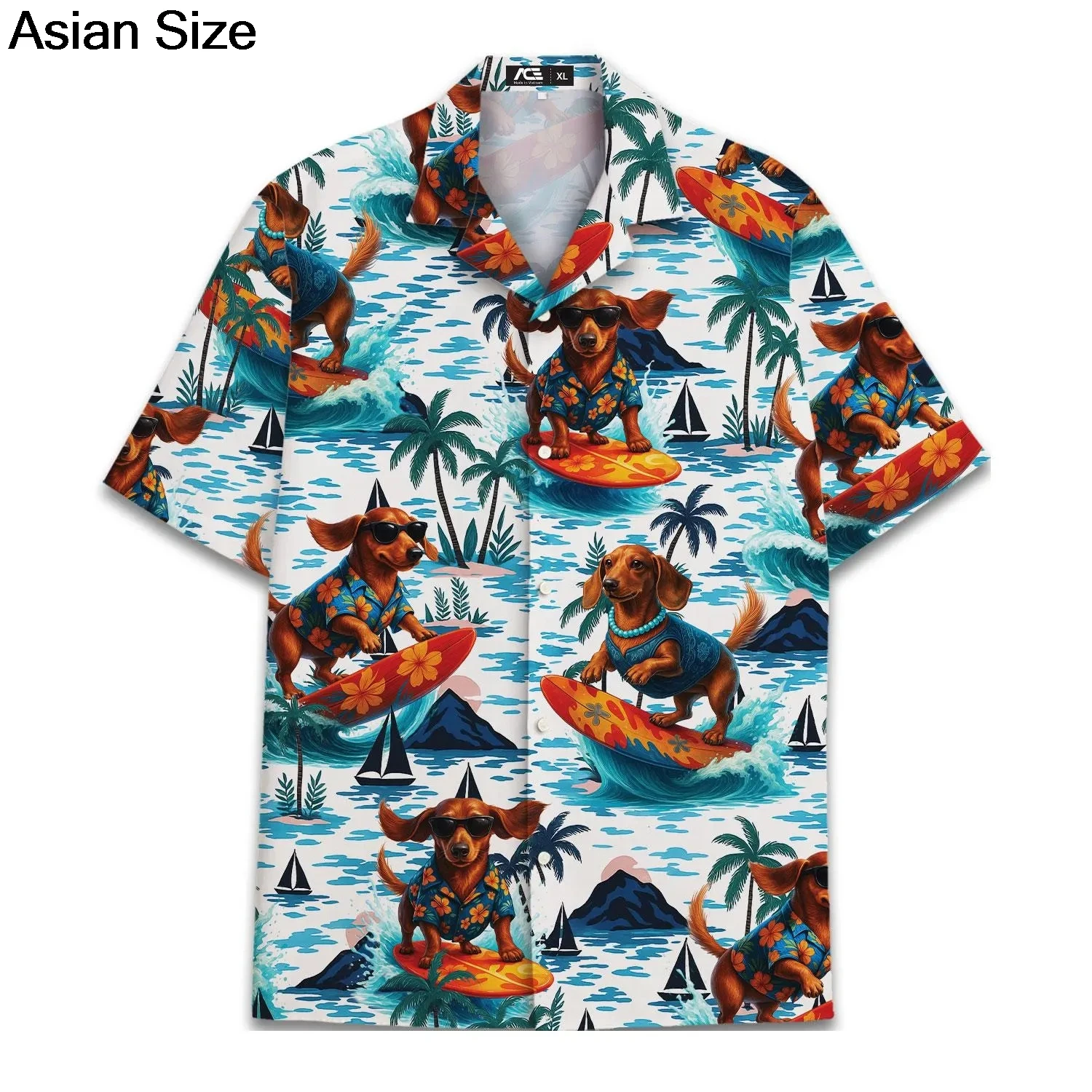 2025 Dachshund Button Shirt Dog Lover Hawaii Shirt Dog Gifts For Owners Summer Button Up Shirts Dog Lover Gifts Women Blouses