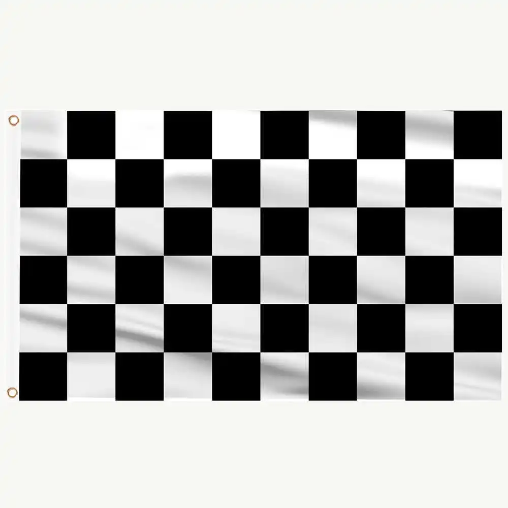 Checkered Racing Flag 90x150cm Polyester Black White Printed 3x5 Ft Waterproof For Home Outdoor Auto Race Car Sport Decoration