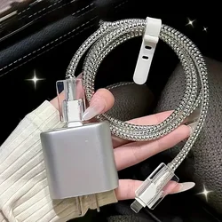 Luxury Silver Electroplating Charger Protective Case For IPhone 11 12 13 14 15 16 18W-20W Fast Charge Protection Charger Cover