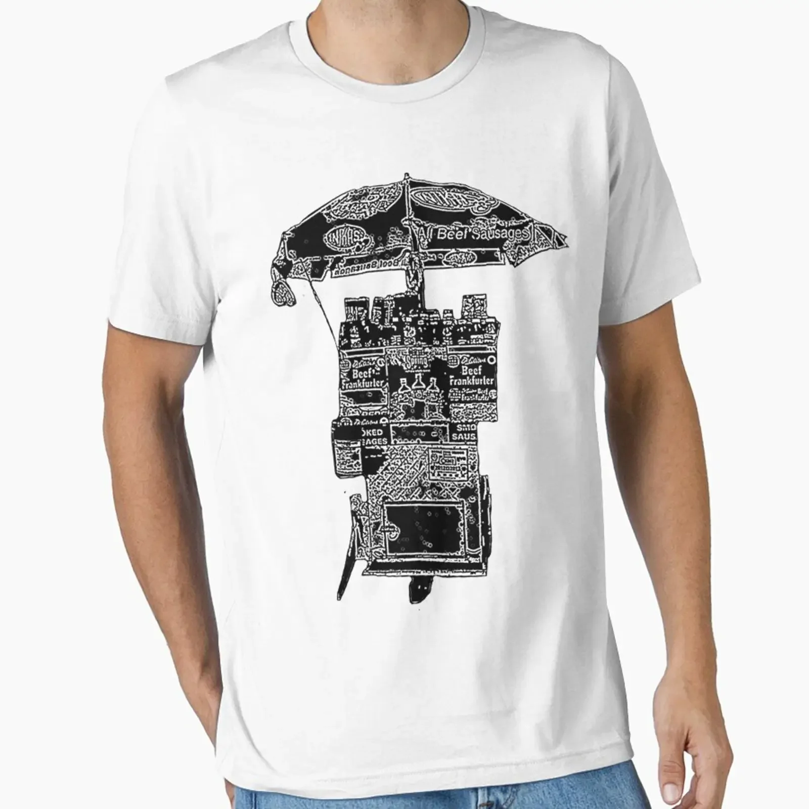 New York Hot Dog Stand Essential T Shirt vintage Washed Breathable graphic Comfortable designer clothes Stretched Slightly