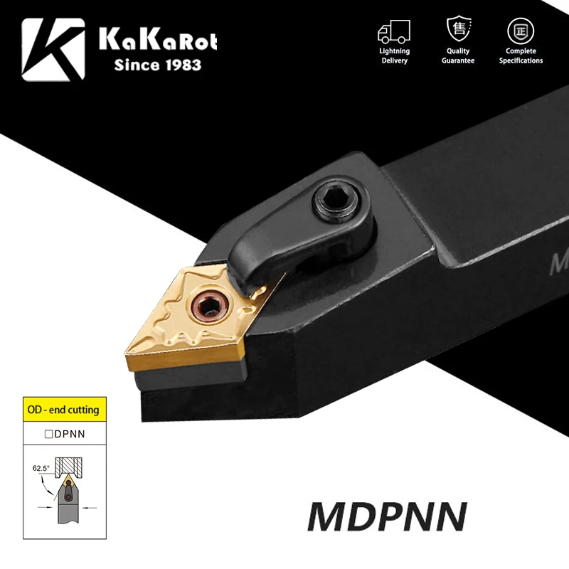 KaKarot External Turning Tool MDPNN2525M11 MDPNN2020K11 MDPNN1616H11 Carbide Inserts DNMG MDPNN Lathe Tool Cutting Tools 1 Set