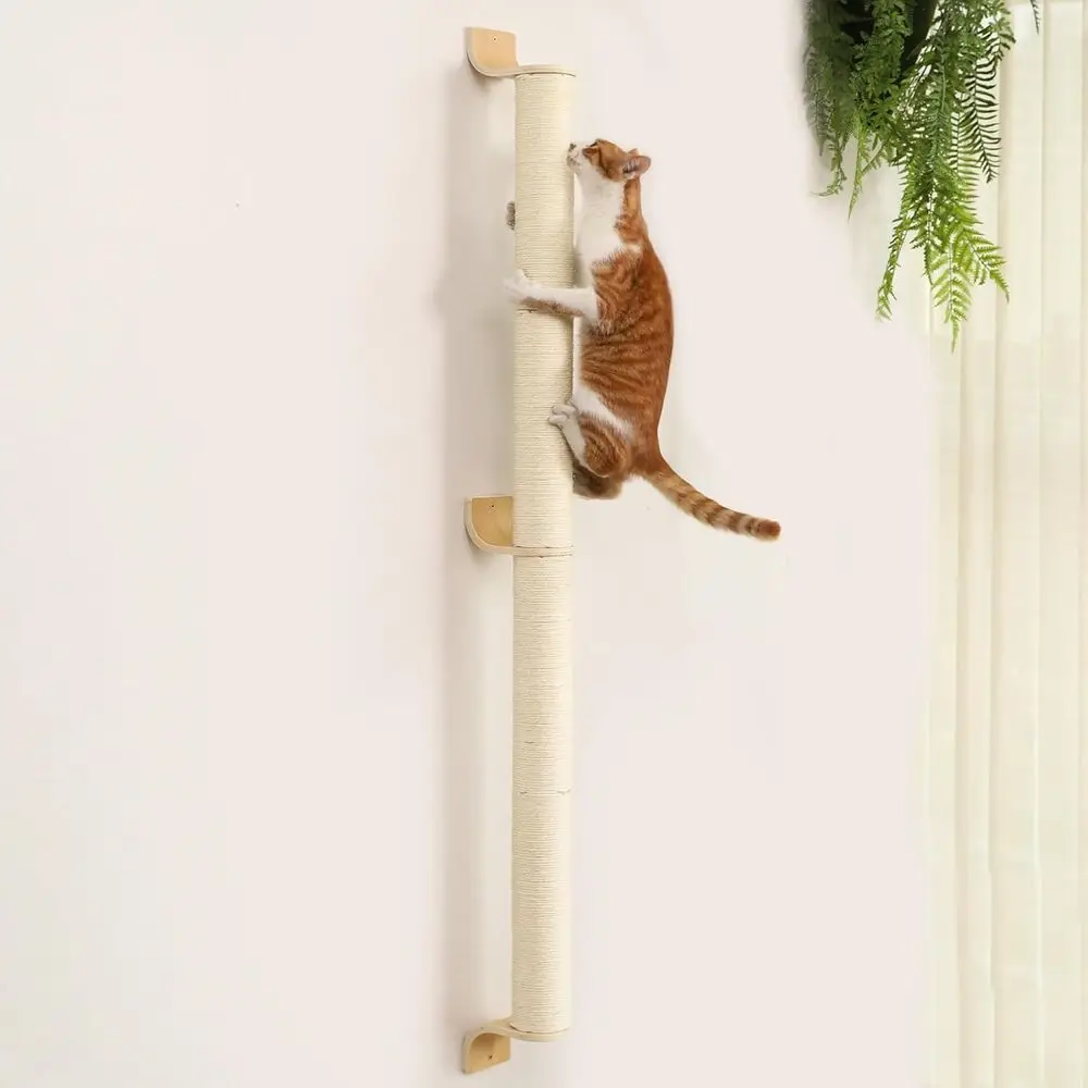 

60 Tall Wall Mounted Kitten Scratching Post, Sturdy Sisal ClimTree for Indoor Large Cats