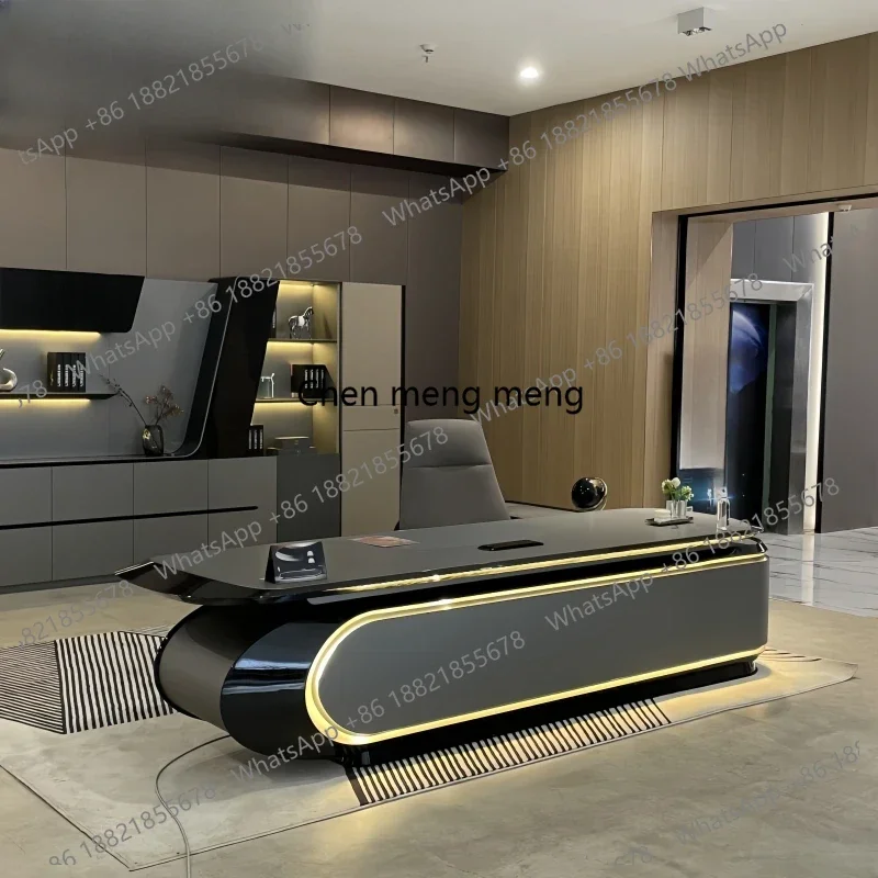 

Large Organiser Computer Desk Lamp Charging Storage Executive L Shaped Office Table Reception Reading Bureau Office Furniture