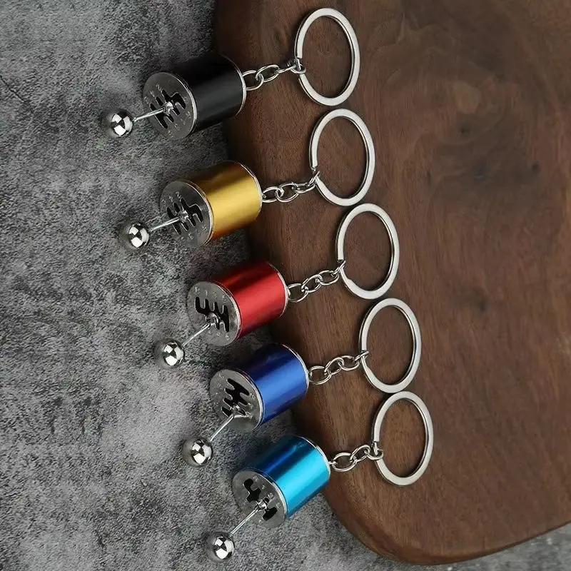 1PC Car Modification Pendant Six Gear Shift Keychain Car Pendant Shifter Metal Keychain Charms