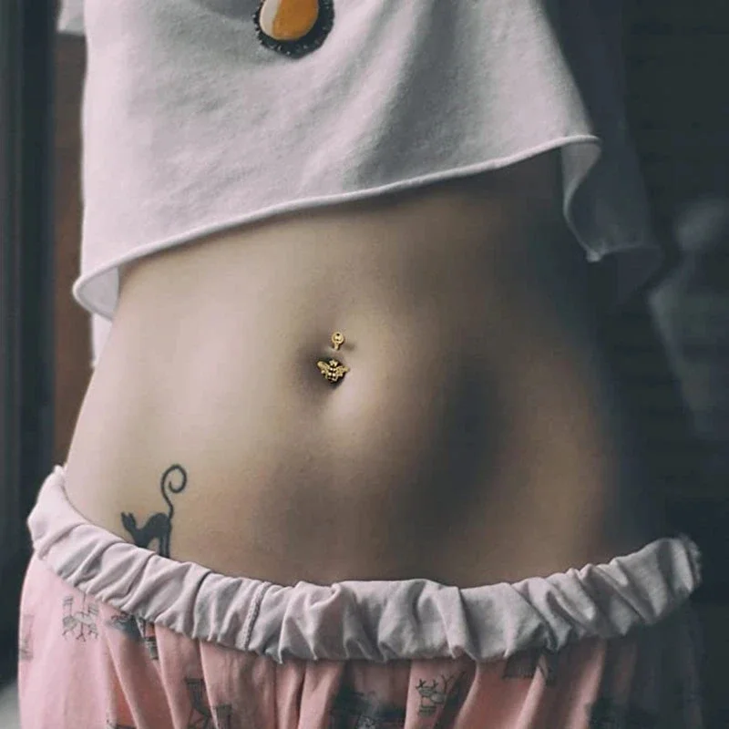 1PCS Bat Belly Button Piercing Jewelry 14G Claw Belly Ring Body Piercing Bee Navel Piercing Heart Belly Bars Piercings Ombligo