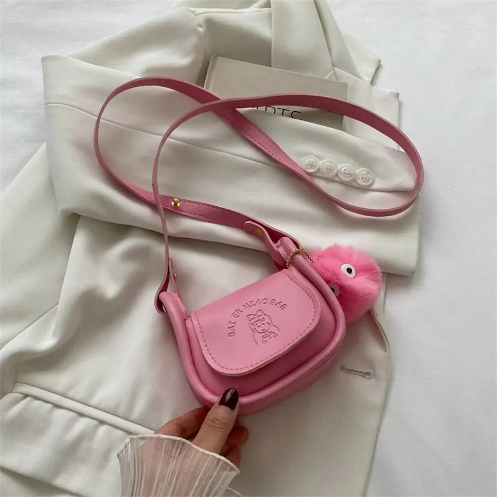 

Bag with Ball Pendant Parent-child Bag Mini Children's Bag PU Leather Handbag Summer Clothes Match Bag Women Handbag