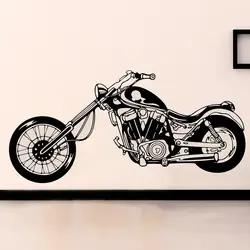 Chopper Wall Decal Bike Retro Bike Wall Vinyl Stickers for Boys Motorcycle Bedroom Decor Removable Home Decoration T91