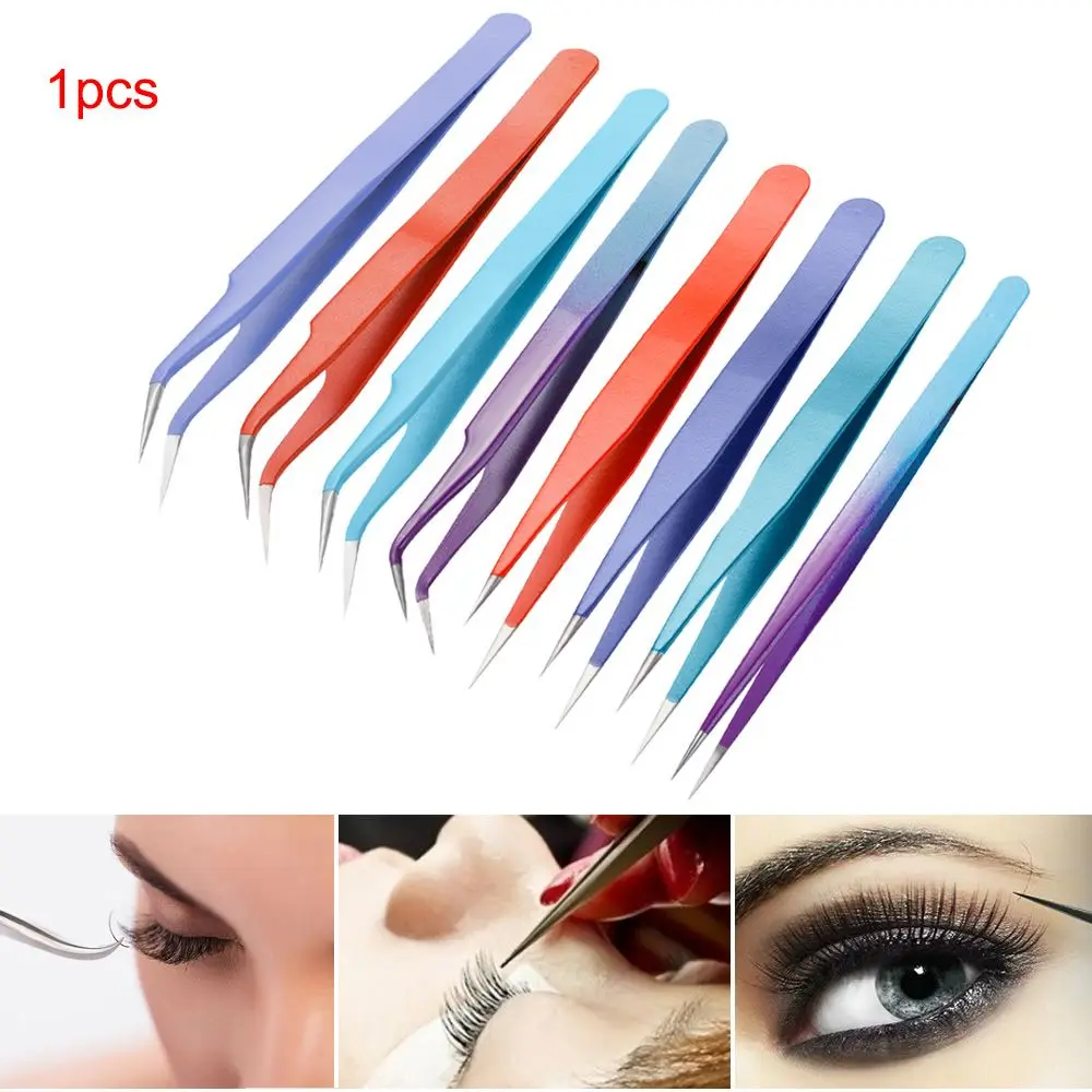 Beauty Makeup Stainless Steel Nail Art Rhinestones Picker Clip Applicator False Eyelashes Tweezer Lash Extension Tools