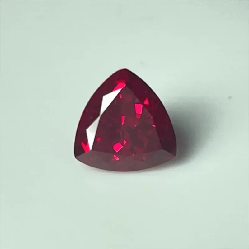 

A-Hot Sales Lab Grown Ruby Triangle Cut Pigeon Blood Red Color DIY Charms Jewelry Making Main Materials Selectable AGL Certifica