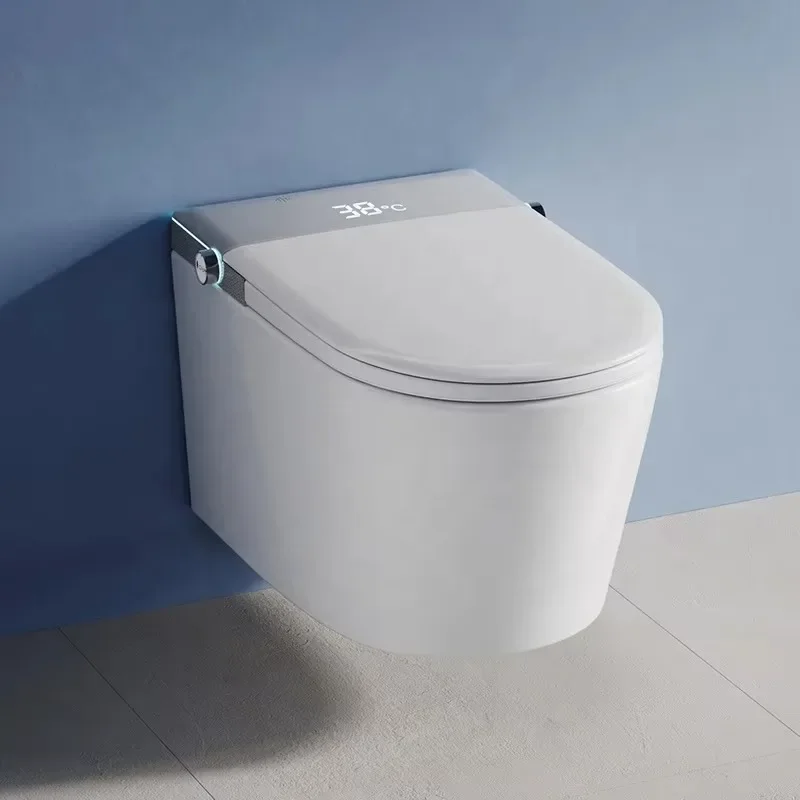 Frameless smart wall-mounted toilet P-shaped trap, self-cleaning wall-mounted toilet, bidet