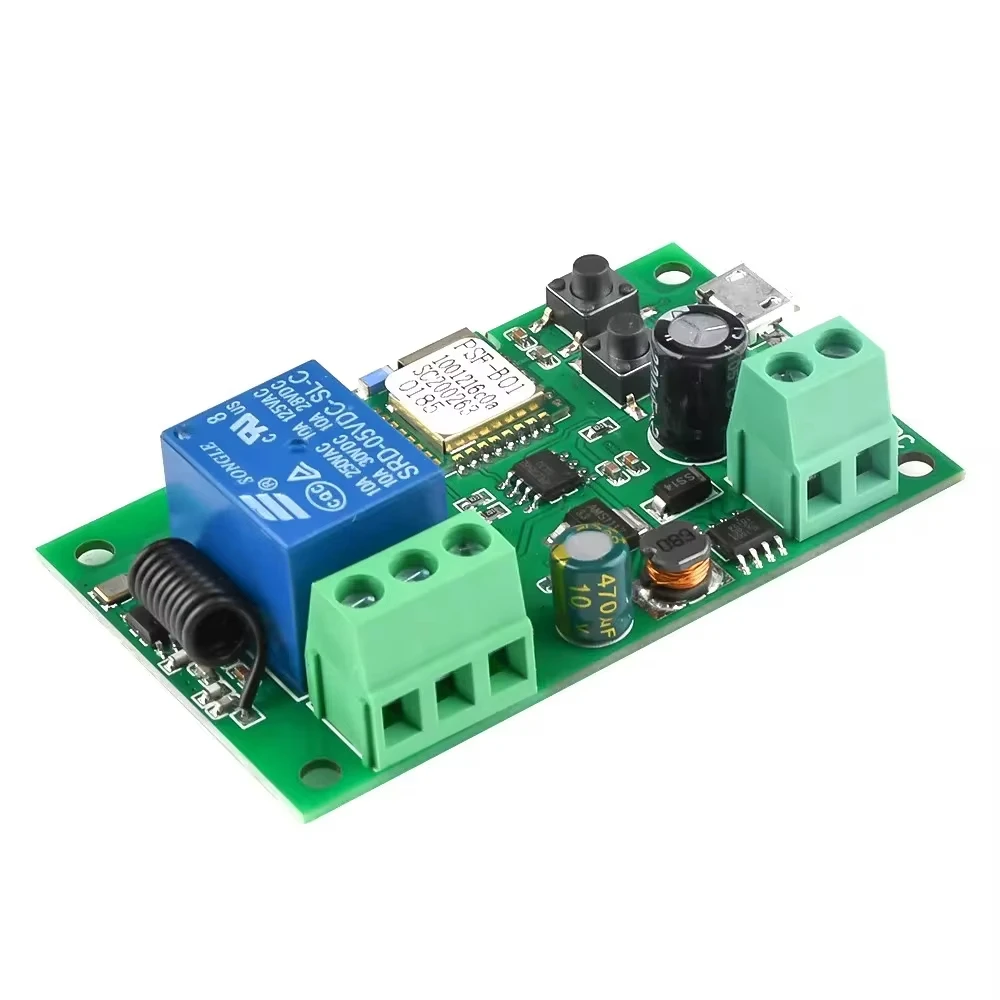 

5pcs Ewelink 1ch Wireless Connectivity RF DC AC 7-32v 1Channel Smart Motor Switch Module 433mhz Remote Control Work with Alex10A