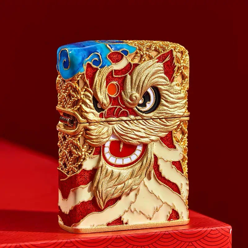 

Зажигалки для курения, аксессуары для сигарет, зажигалка для танцев Lucky Lion, ветрозащитная зажигалка с шлифовальным кругом, подарок для мужчины (БЕЗ ГАЗА)