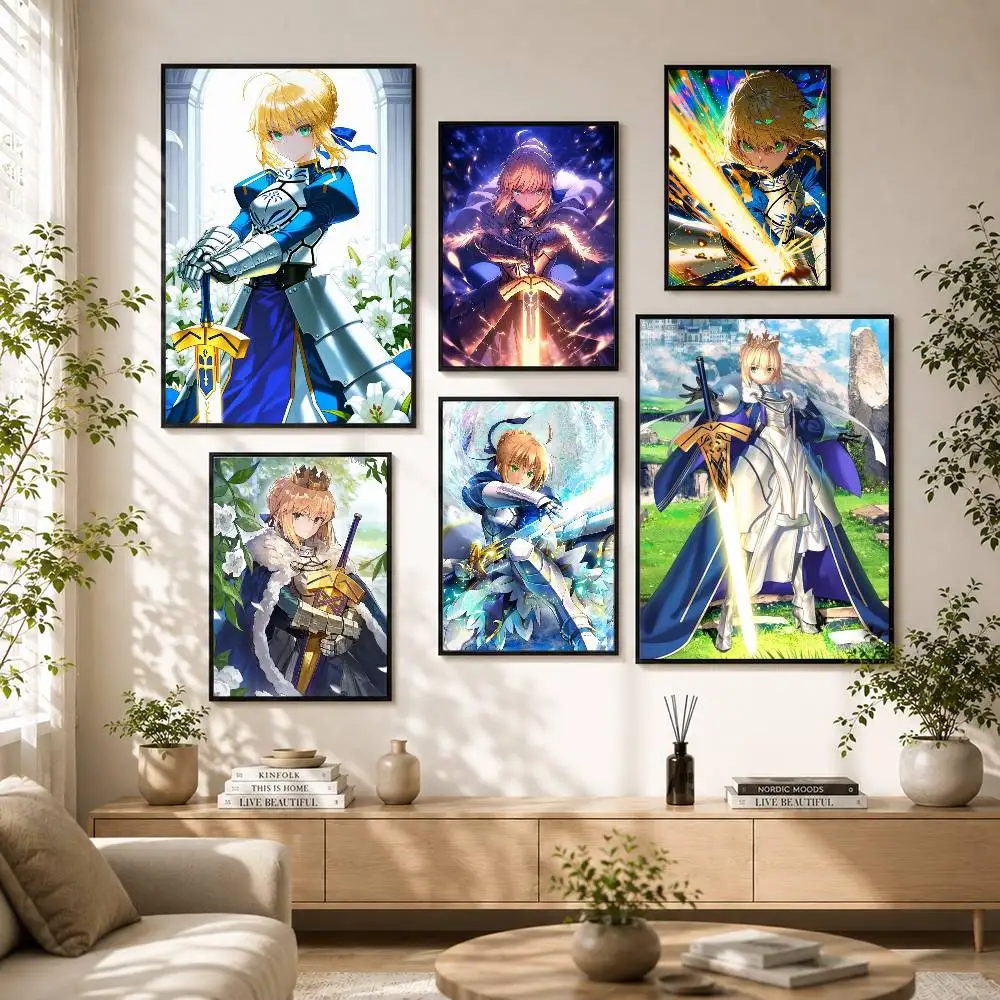 

Saber Artoria PendragonFate Grand Order FGO Poster Versatile HD Waterproof Wall Art Self-Adhesive Decor for Any Space Ideal Gift