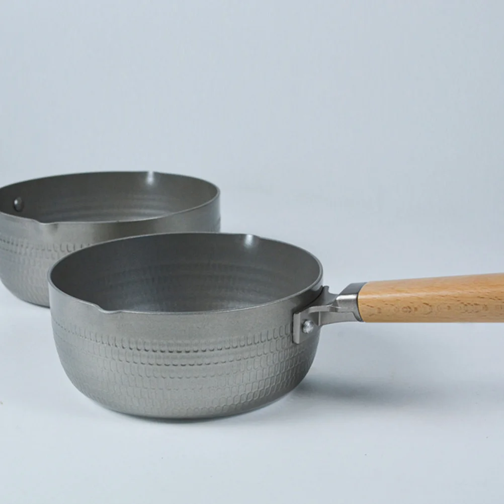 

1 pc Non-Stick Complementary Food Pot 1.5L Silver Anti-Scald Handle Double Outlet For Gas Induction Stove Cooking Milk Sauce