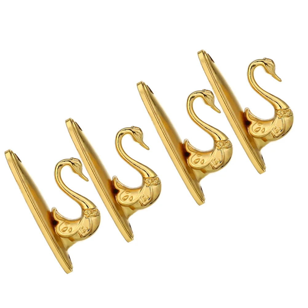 

4Pcs Alloy Swan Curtain Hooks Heavy Duty Wall Mounted Decorative Holdbacks for Living Room Bedroom Drapery Tieback Hooks