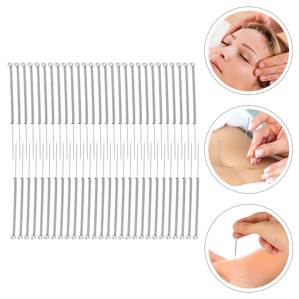 100 Pcs Acupuncture Needle Needles Stainless Steel Massage Chinese Silver Supply for