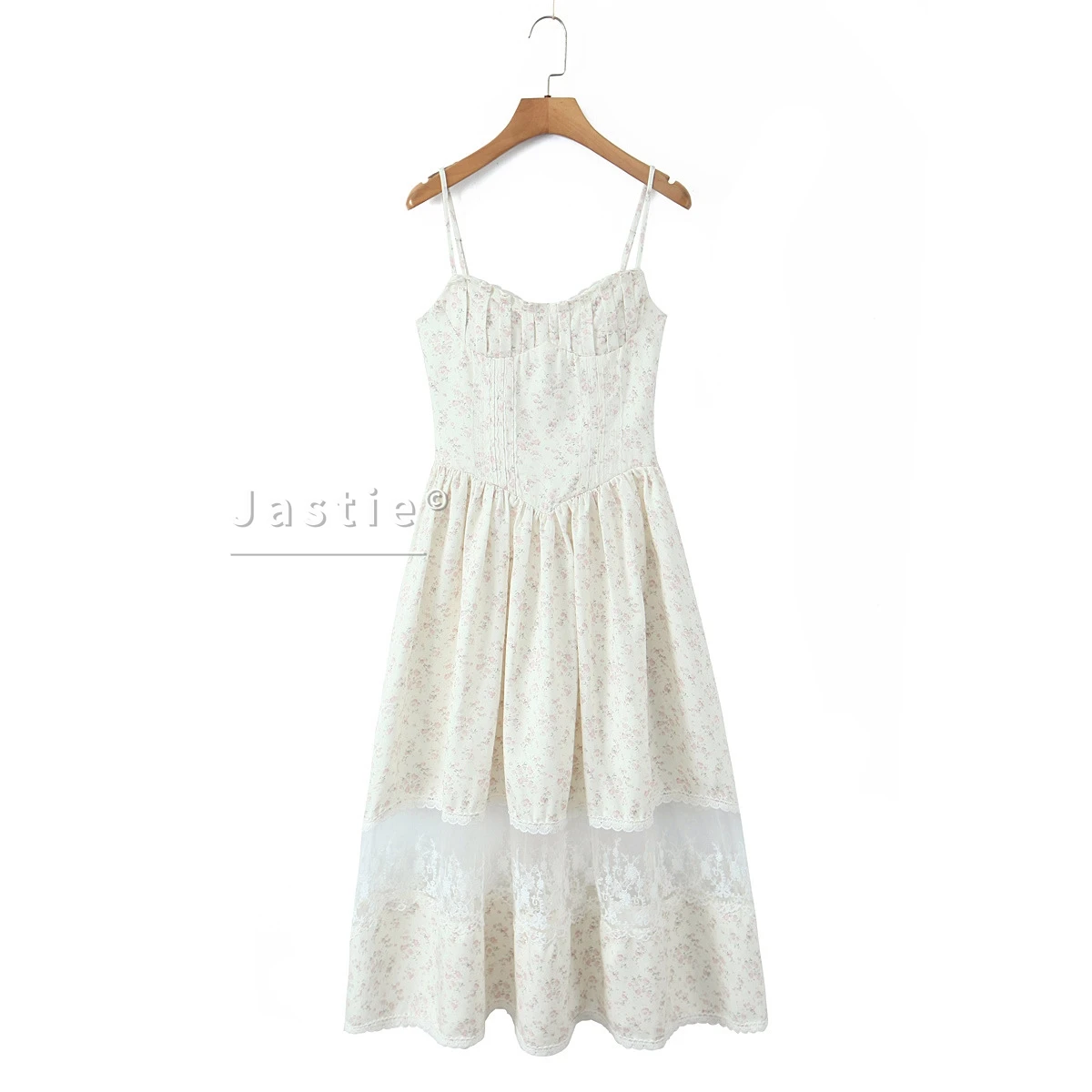 Vestido Midi con tirantes y estampado Floral de retazos de encaje para niñas elegantes, vestidos bohemios de verano para vacaciones en la playa, bata con cordones 2026