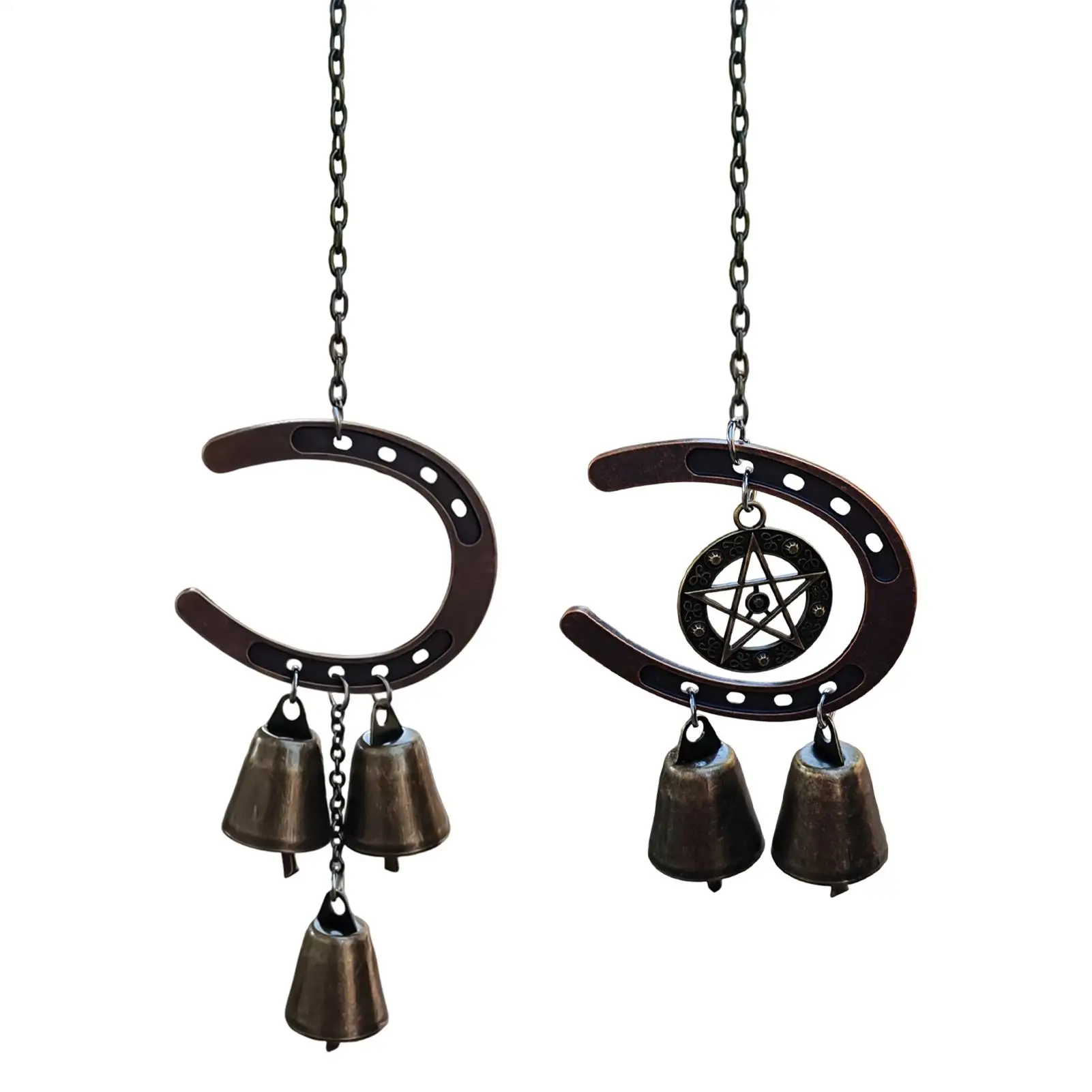 Horseshoe-shape Metal Wind Chime Alloy Anti-Rust Fade-Proof Doorbell Decoration Horseshoe Windchime Ornaments For Wall Home