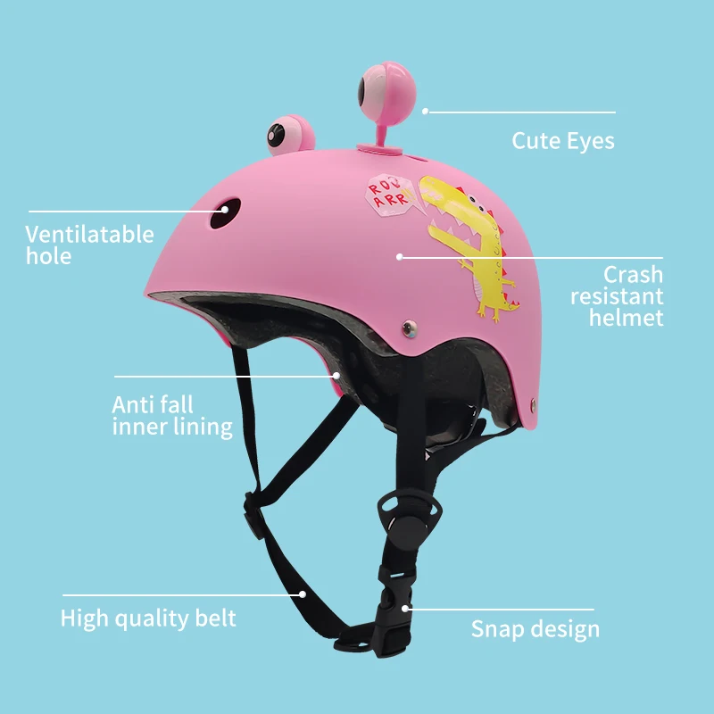 X-TIGER Kids Safety Cycling Helmet Cute Dinosaurs Patterns Bicycle Helmet Child Sports Caps EPS Foam Comfortable 46-58cm