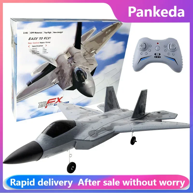 RC Flugzeug F22 Camouflage Grau Segelflugzeug 2,4G Fernbedienung Radio Control Flugzeuge EPP Schaum Flugzeug SU-57 Spielzeug für Kinder Geburtstag geschenk