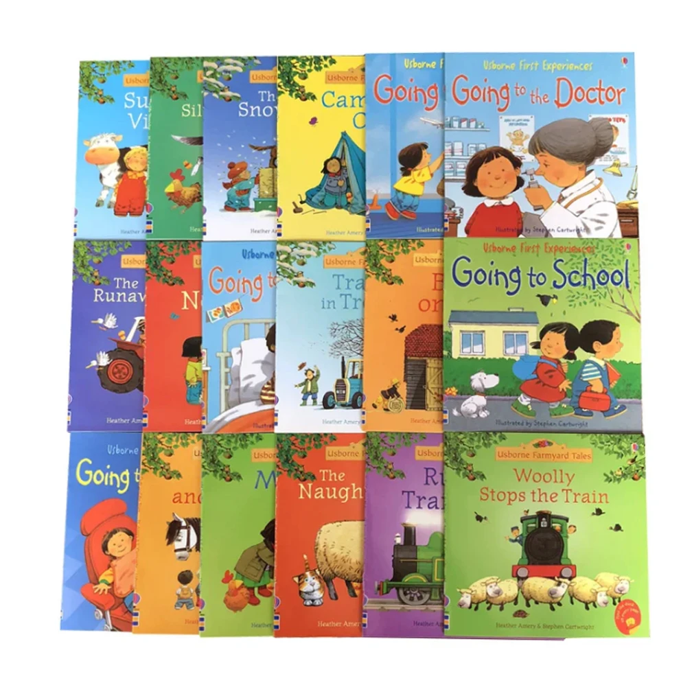 20PCS/1Set English Children Baby Story Book Farmyard Tales Series Farm For Kids Boy Girl Teach 15x15cm Usborne Picture Books