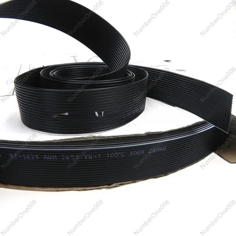 (5 Meters/lot) 1.25MM 1.27MM Pitch Ribbon Cable Flat Black Color Flat Ribbon Cable 16Pin Black Color