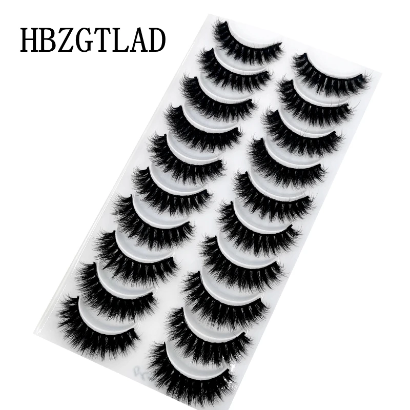 HBZGTLAD 10 Paar künstliche Nerz-Falsche Wimpern, natürliches langes Make-up, 3D-Nerzwimpern, Verlängerungswimpern, kurze Nerzwimpern für Schönheit – Detail 28