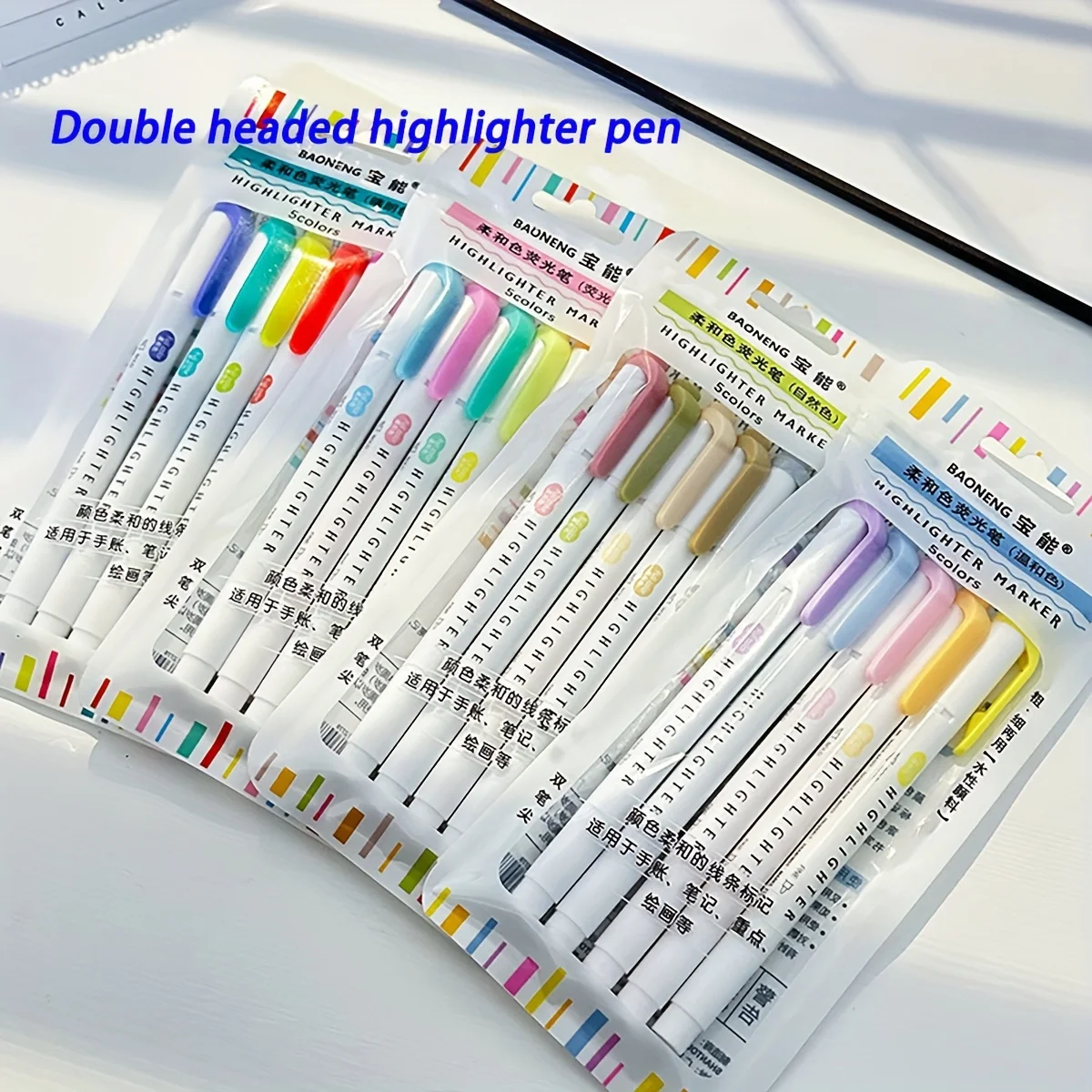 

5pcs Dual-Tip Highlighters, 20 Vibrant Colors - Quick-Dry, Soft Pastel Shades for Journaling & Office Supplies