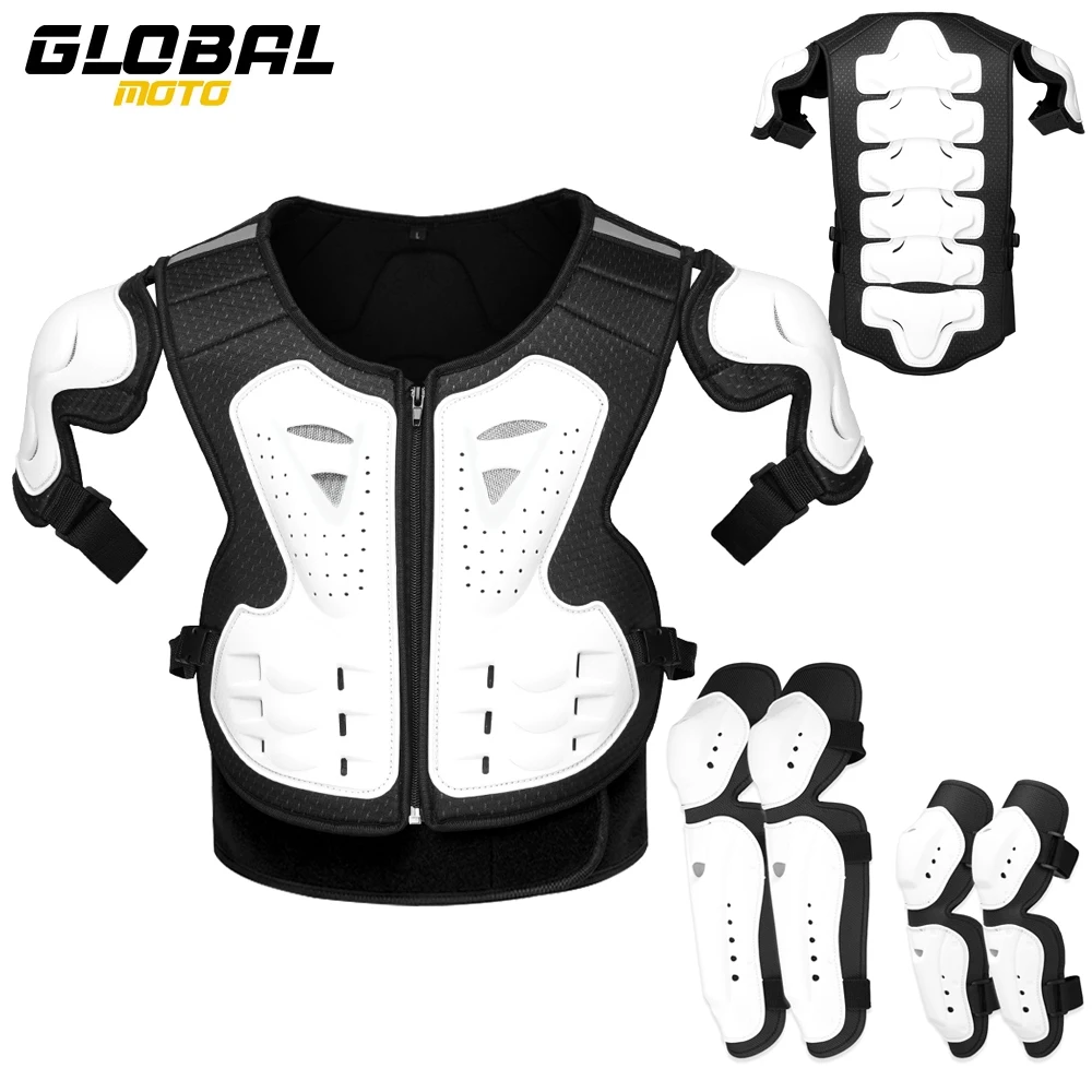 Men's Motorcycle Armor Vest Anti-Fall Motocross Full Body Armor Wear-Resistant Motorbike Racing Riding Clothing Elbow Knee Pads