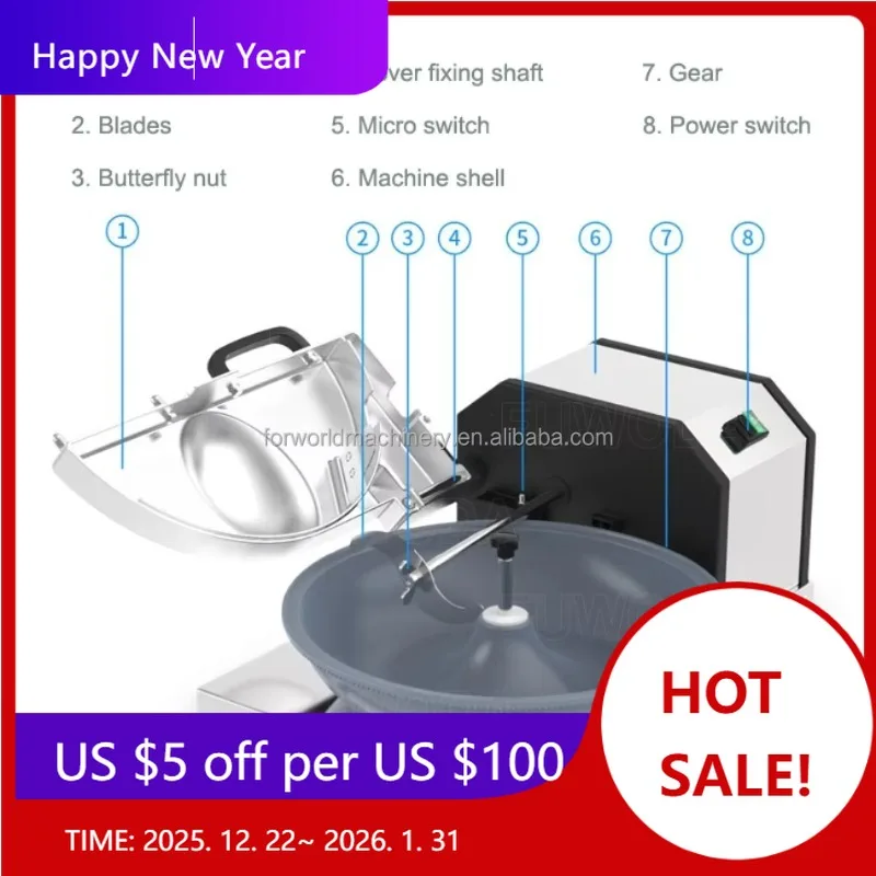 

Onion Cutter Vegetable Chopper Chopper Stuffings Mixer Vegetables Bowl Cutter Machine for Canteen Restaurant Supermarket Hotel