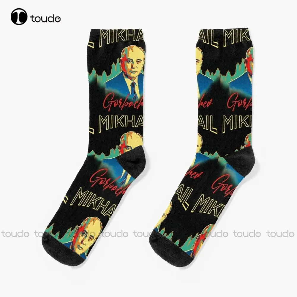 Mikhail Gorbachev Tribute Socks Sock High Quality Cute Elegant Lovely Kawaii Cartoon Sweet Cotton Sock Custom Gift Streetwear