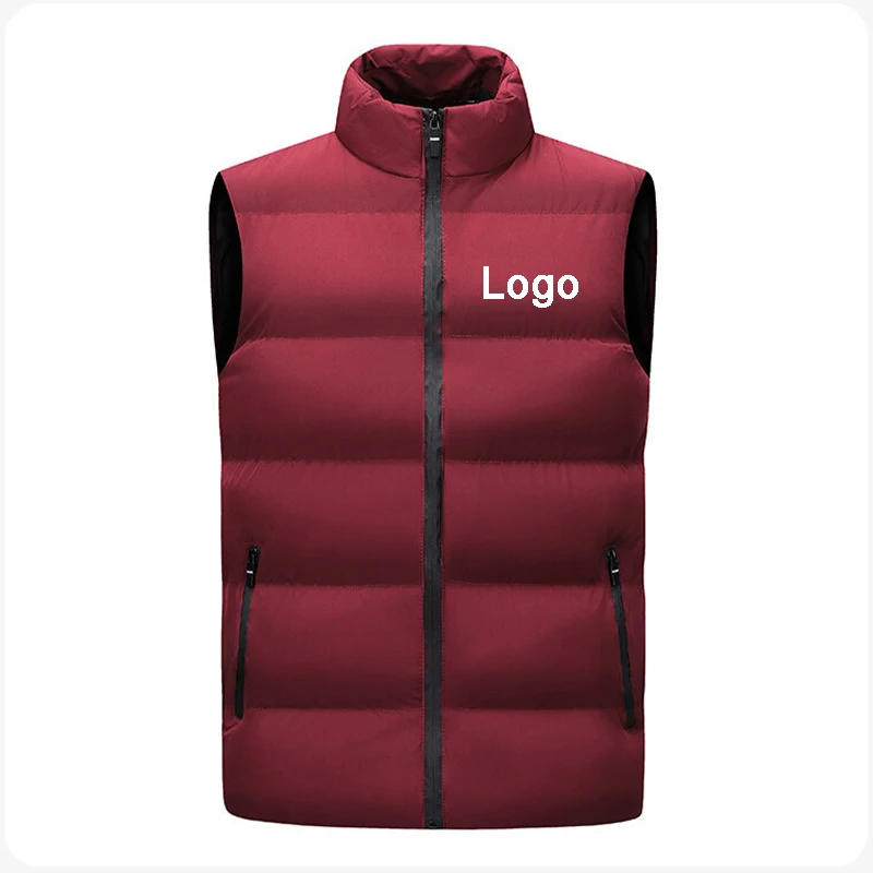 Chaleco sin mangas personalizado con cremallera para hombre, diseño de moda y personalidad, abrigo de invierno cortavientos para mujer, chaleco con cuello alto