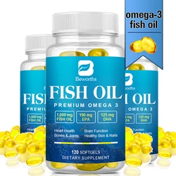 BW Omega 3 Fish Oil Capsules Rich in DHA & EPA Improve Bad Mood Relieve Stress Lower Cholesterol Improve Memory and Intelligence