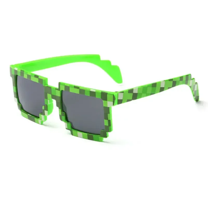 Kids Sunglasses Funny Sun Glasses Cosplay Action Game Toy Square Glasses Pixel Mosaic Очки Thug Life Eyewear Children's Gift