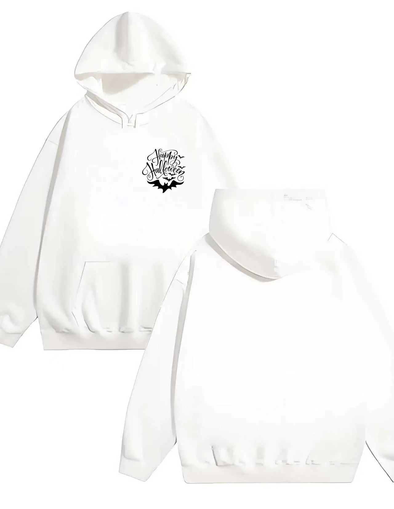 

2025 Новая модная толстовка с капюшоном с принтом летучей мыши на Хэллоуин, 330 г, повседневная унисекс