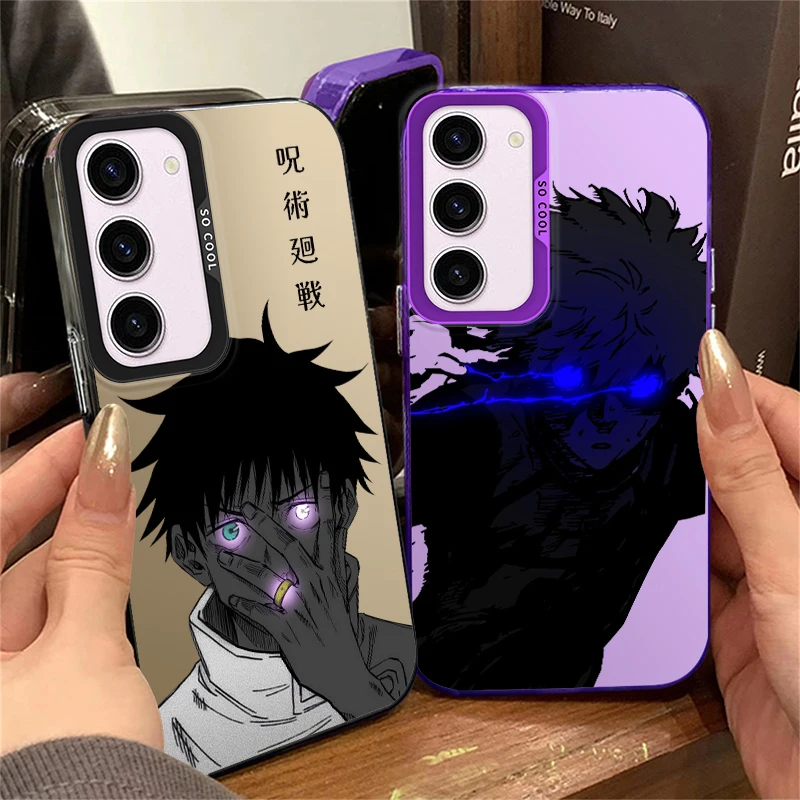 Cartoon J-ujutsu K-aisen For Samsung Galaxy A71A15 A52 A34 A54 A33 4G 5G Fashion Colorful Silver Phone Case