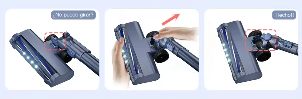 PrettyCare W400 Kabelloser Staubsauger 25KPA Saugkraft Leistungsstarker Handstaubsauger 40 Minuten Laufzeit 3-teiliges Bürstenset – Detail 2
