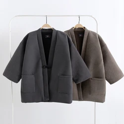 New Corduroy Hanten Jacket For Men Japanese Traditional Samurai Winter Fleecing Warm Kimono Yukata Asian Homewear Clothes Haori